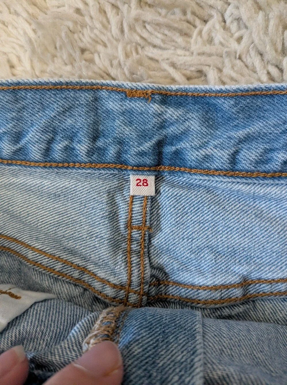 Levi's Big E Deconstructed Raw Hem Light Blue Denim Zip-Front Mini Skirt